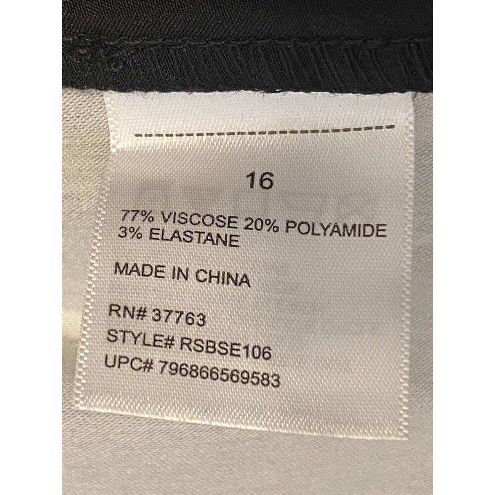 NWT $49 RAFAELLA Women's Size 16 Tropical Stretch Shorts Black White Pockets - Picture 7 of 8